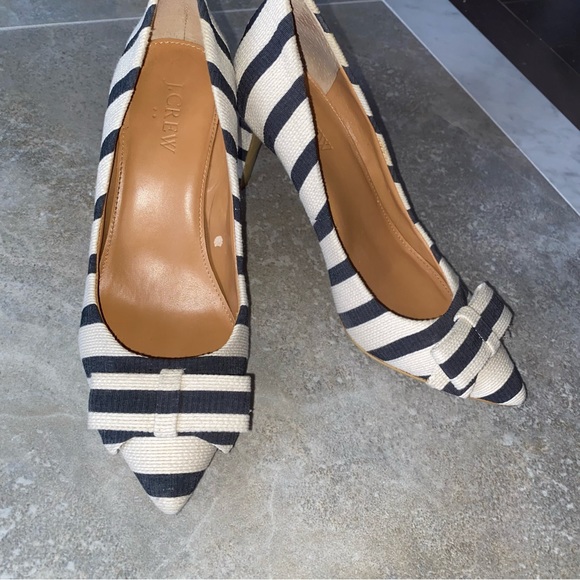 J. Crew Striped Pumps with Bows - Picture 4 of 15